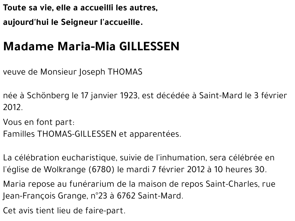 Maria-Mia GILLESSEN