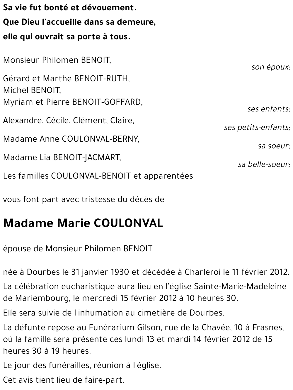 Marie COULONVAL