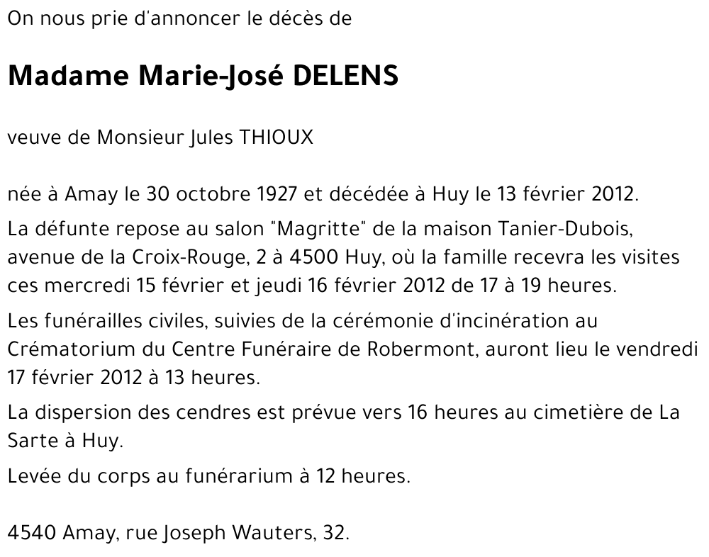 Marie - José DELENS