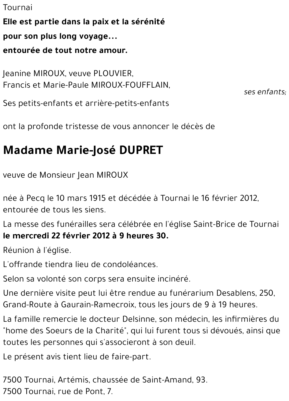 Marie-José DUPRET