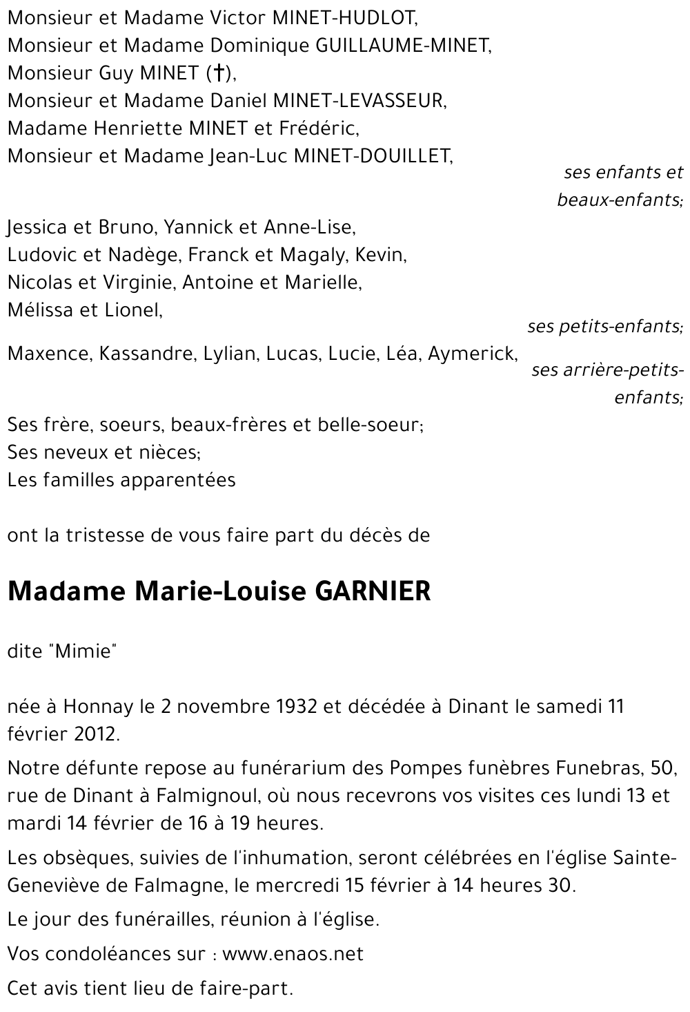 Marie-Louise GARNIER