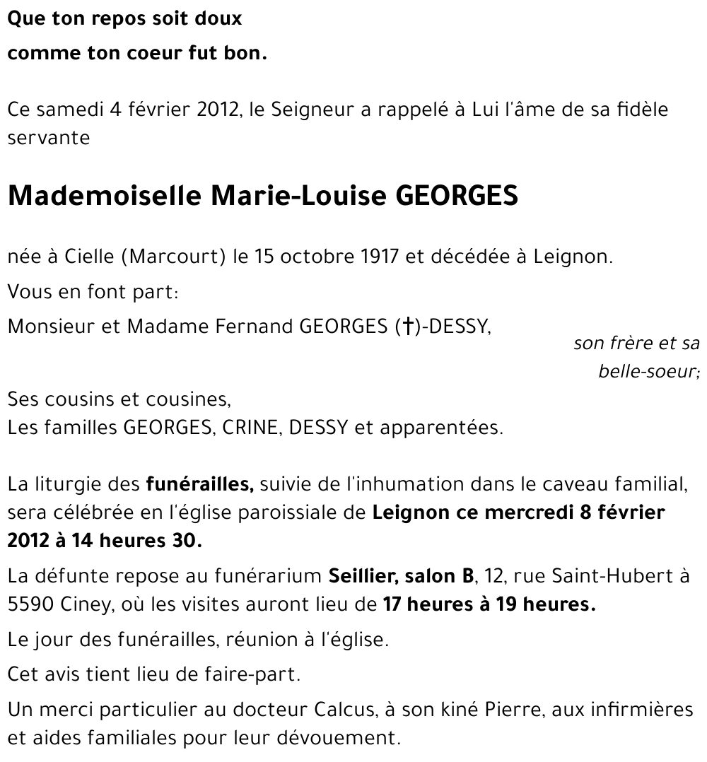 Marie-Louise GEORGES