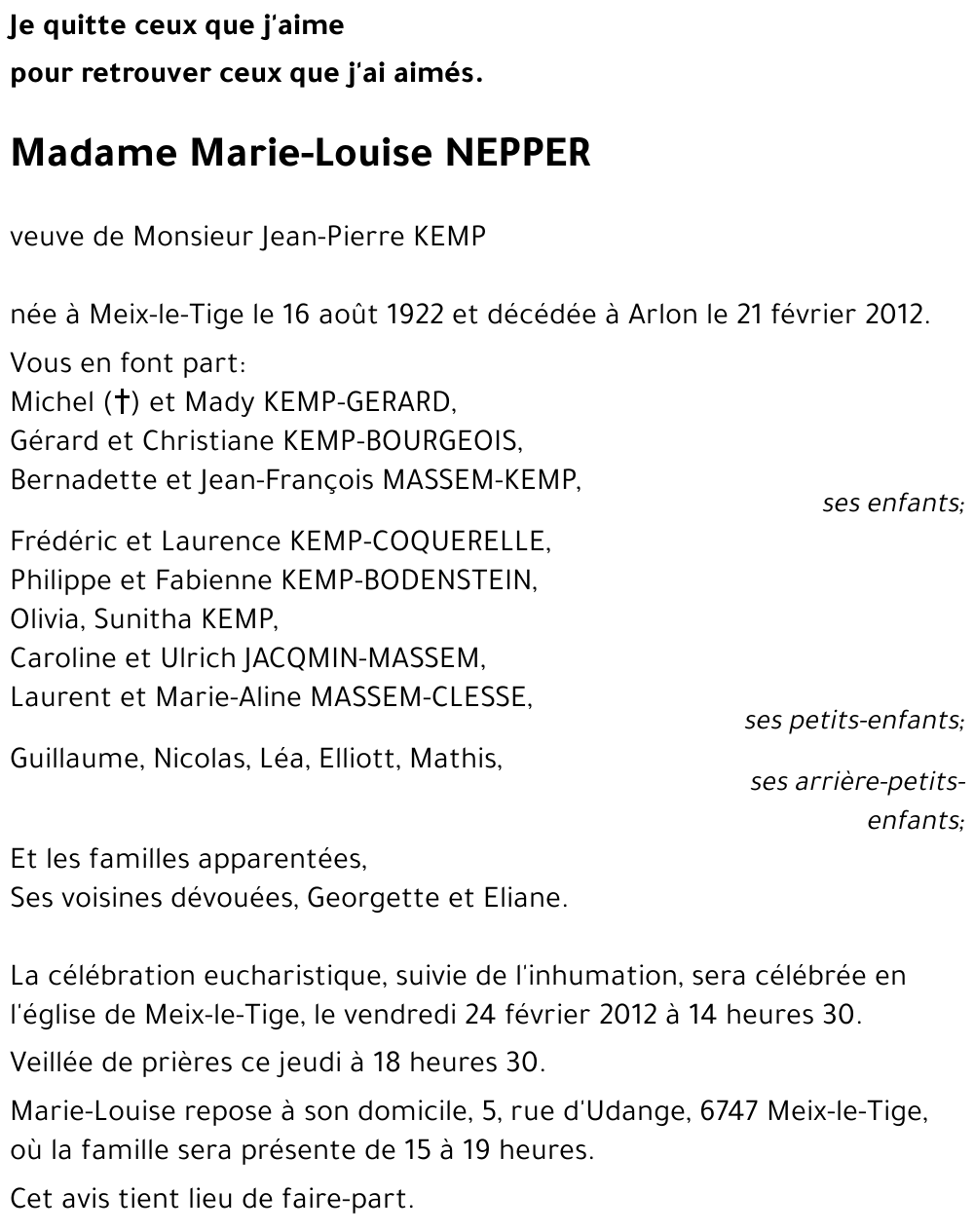 Marie-Louise NEPPER