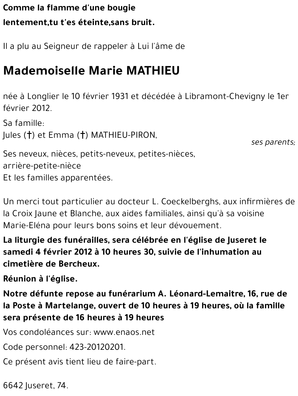 Marie MATHIEU