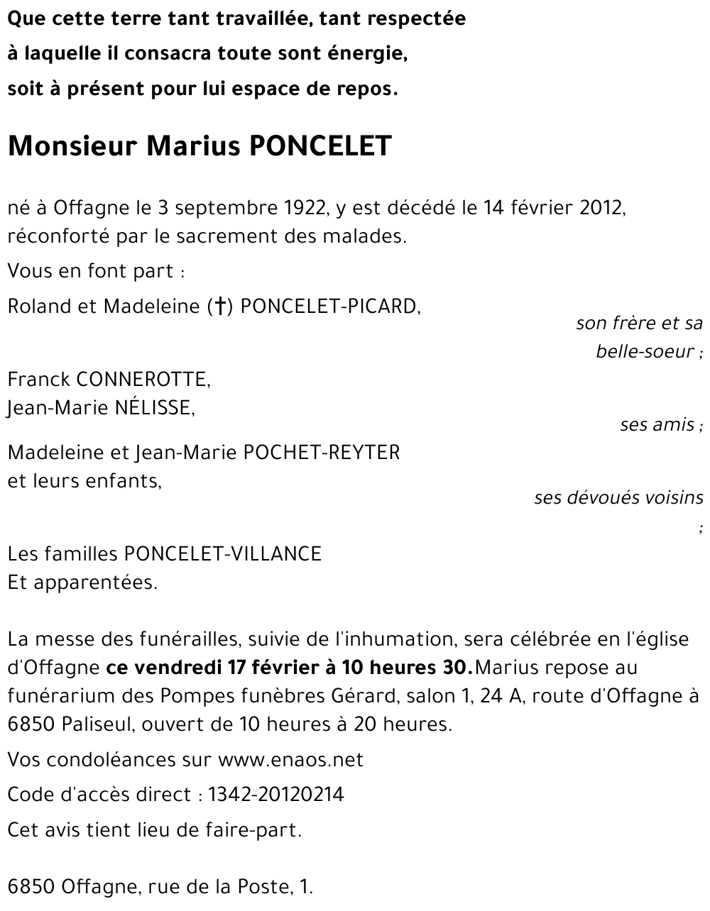 Marius PONCELET