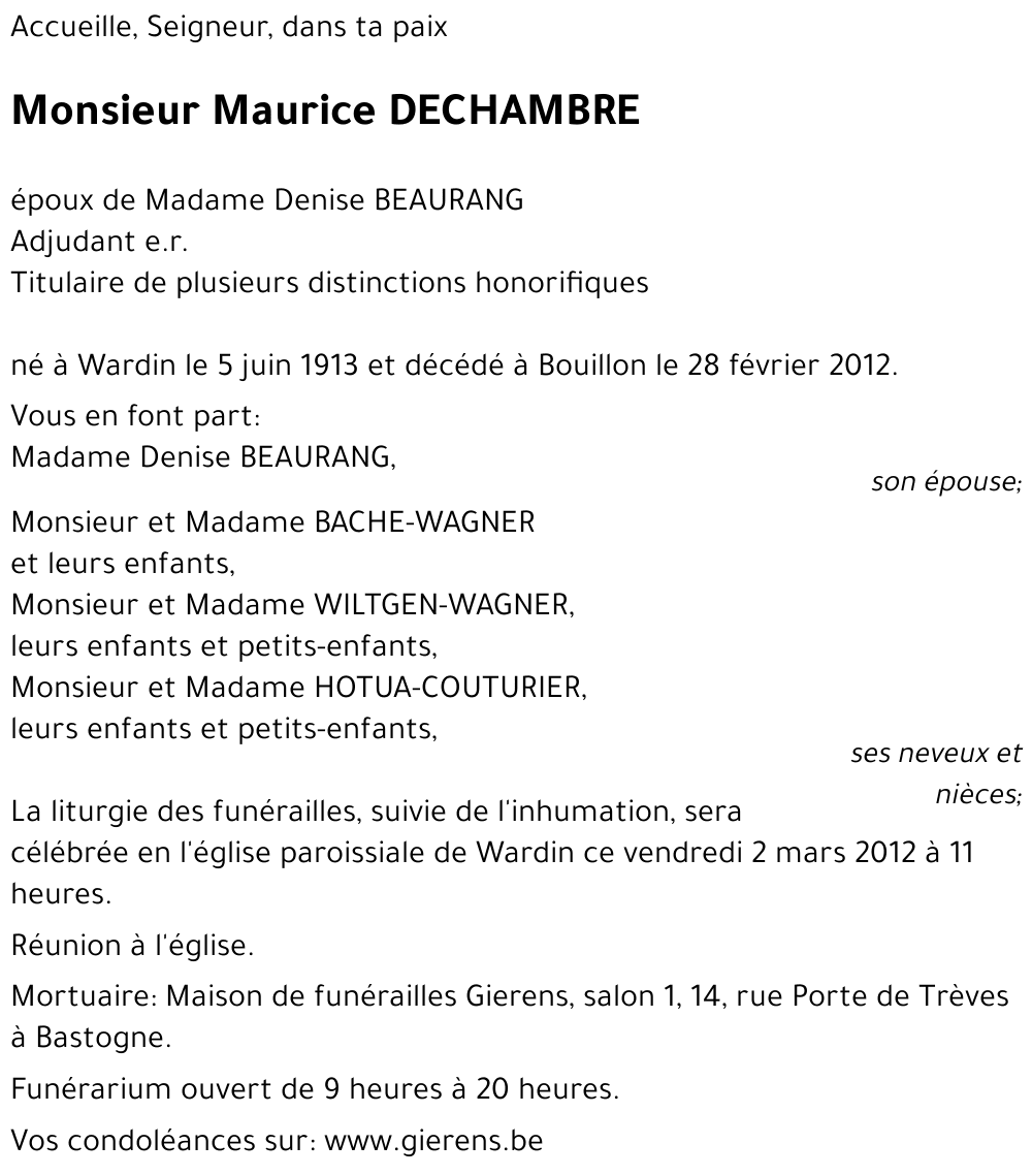 Maurice DECHAMBRE