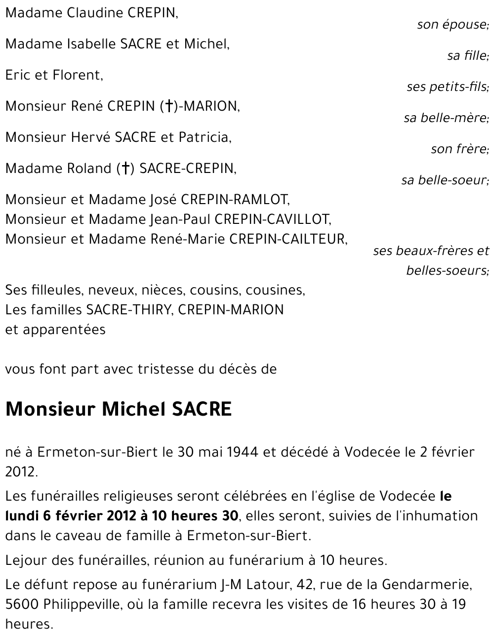 Michel SACRE