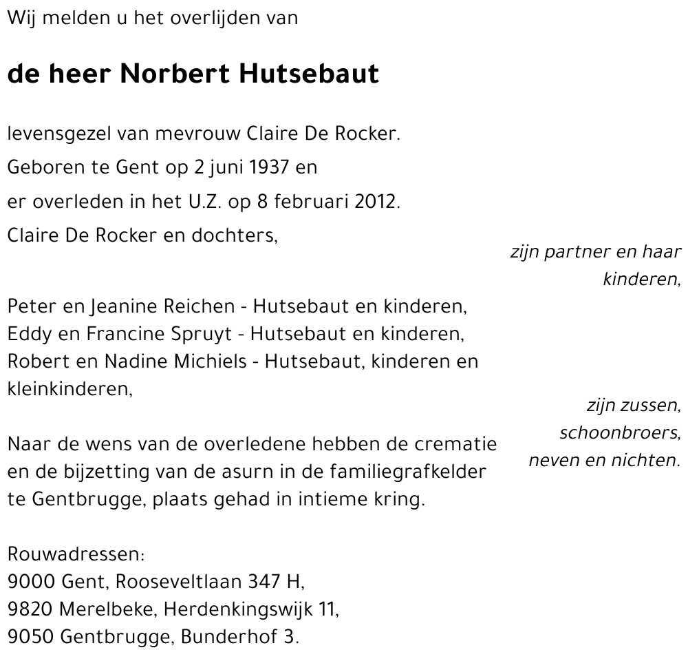 Norbert Hutsebaut