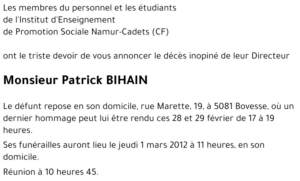 Patrick BIHAIN