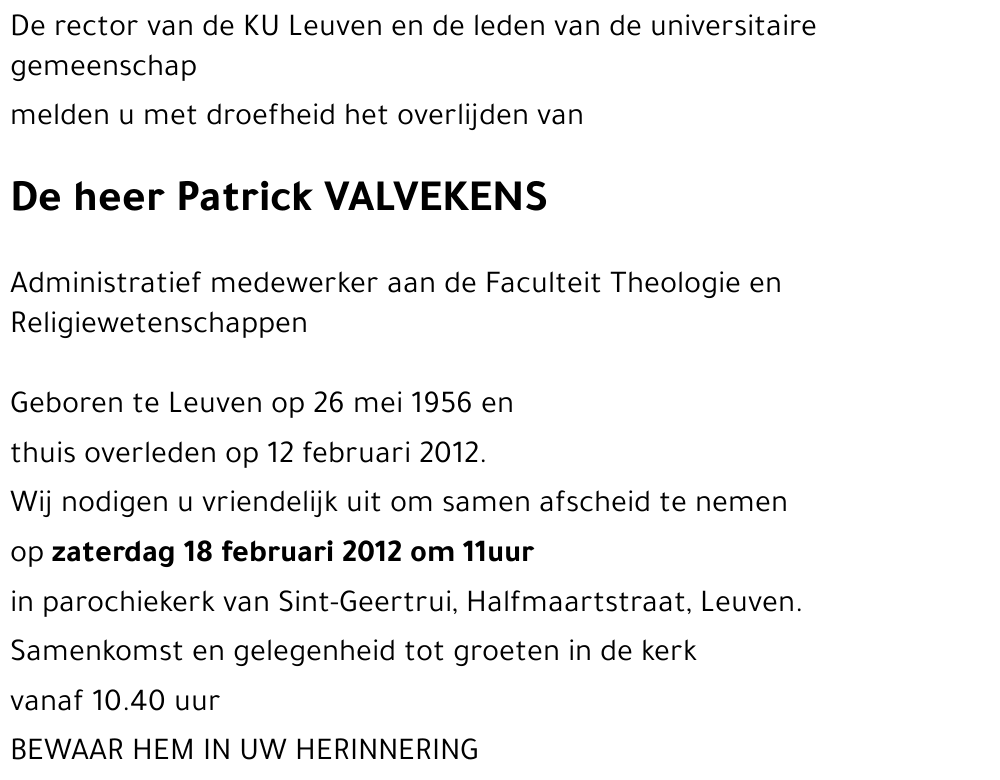 Patrick VALVEKENS