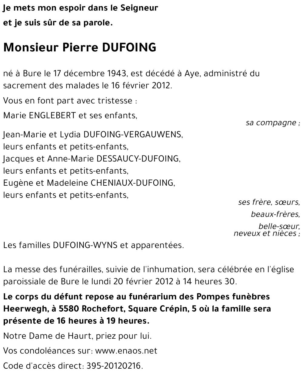 Pierre DUFOING