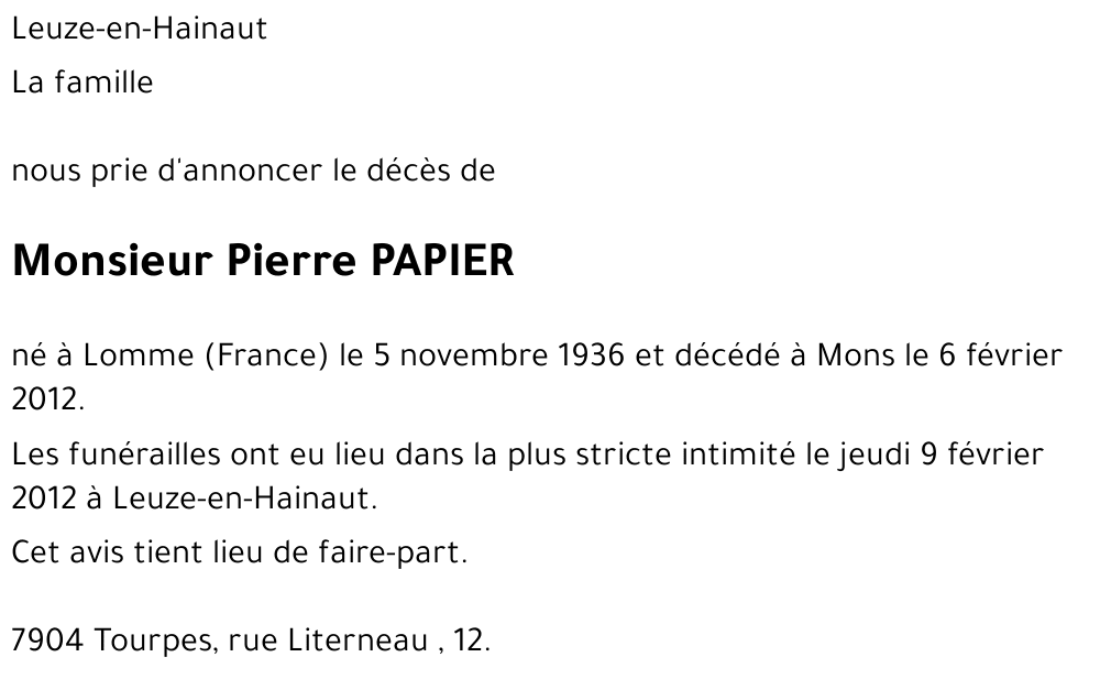 Pierre PAPIER