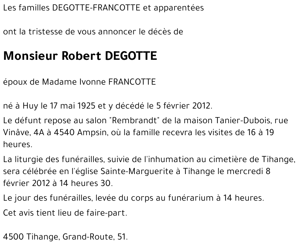 Robert DEGOTTE