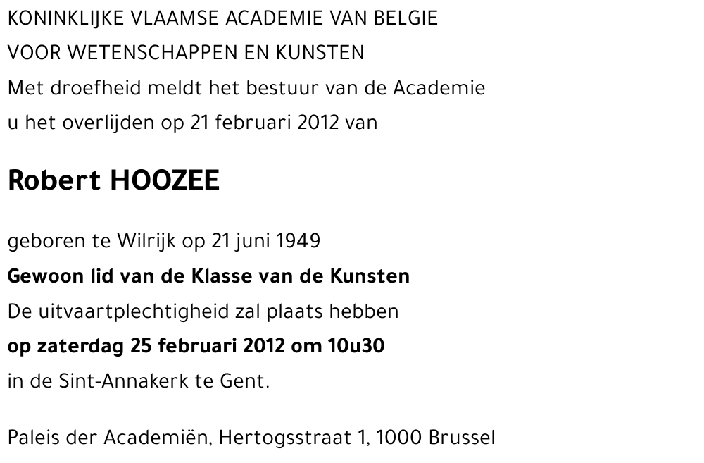 Robert HOOZEE