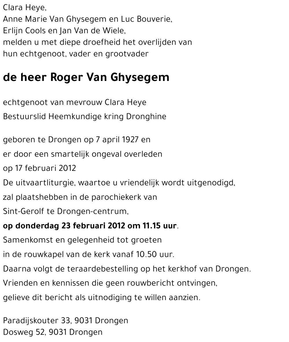 Roger Van Ghysegem