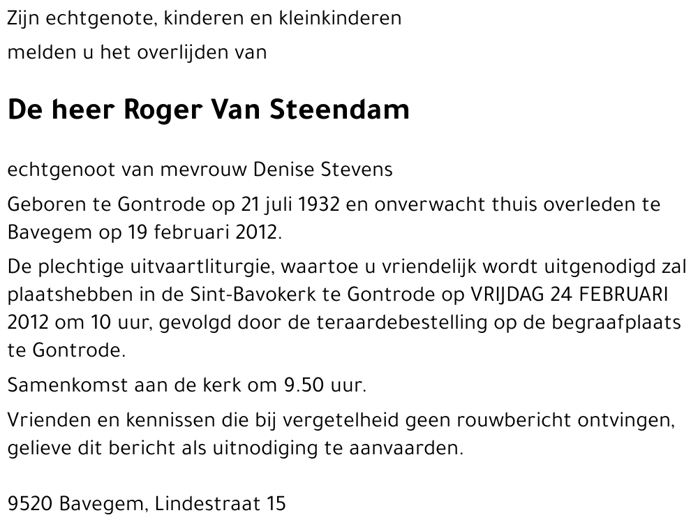 Roger Van Steendam