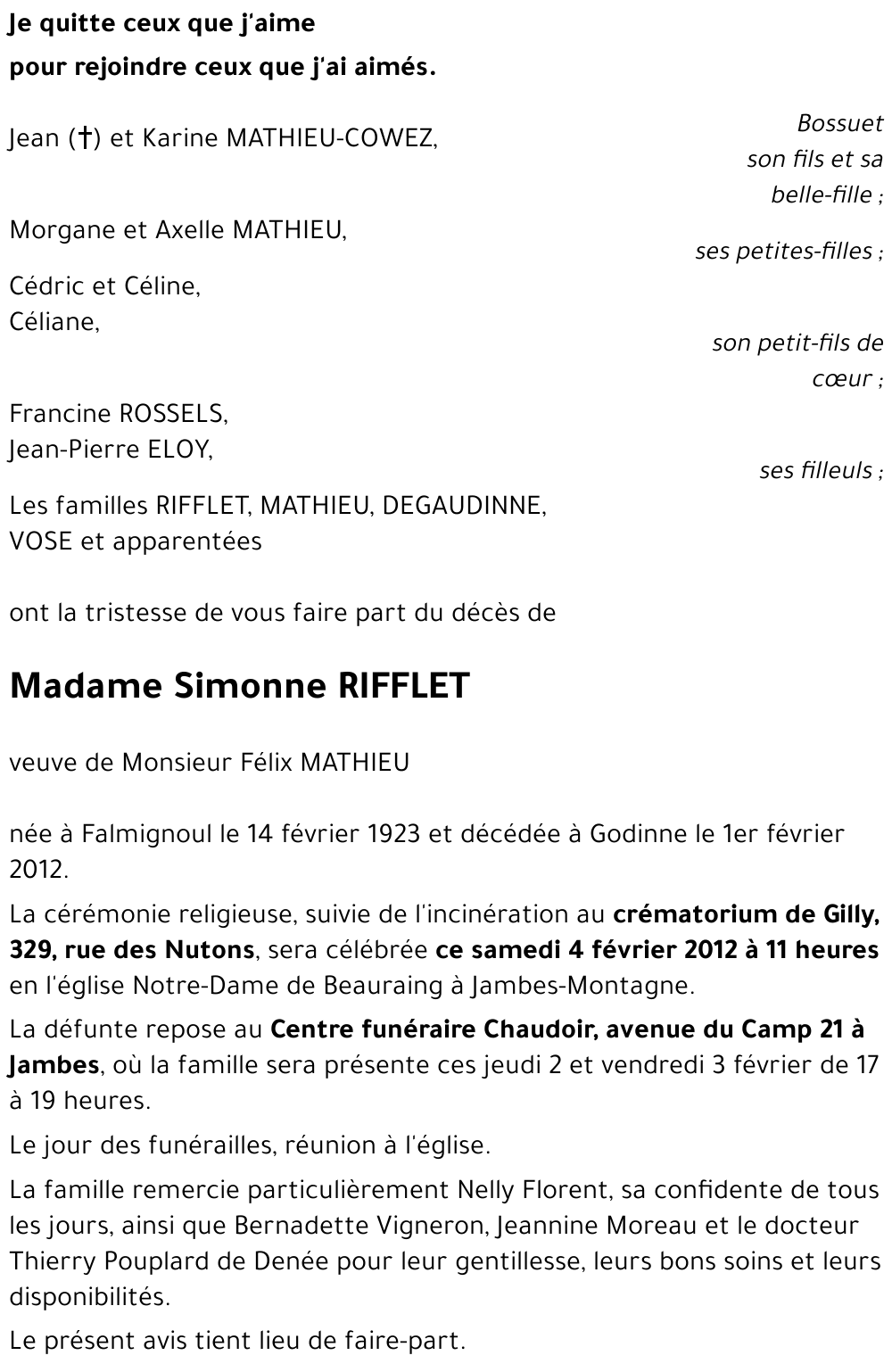 Simonne RIFFLET