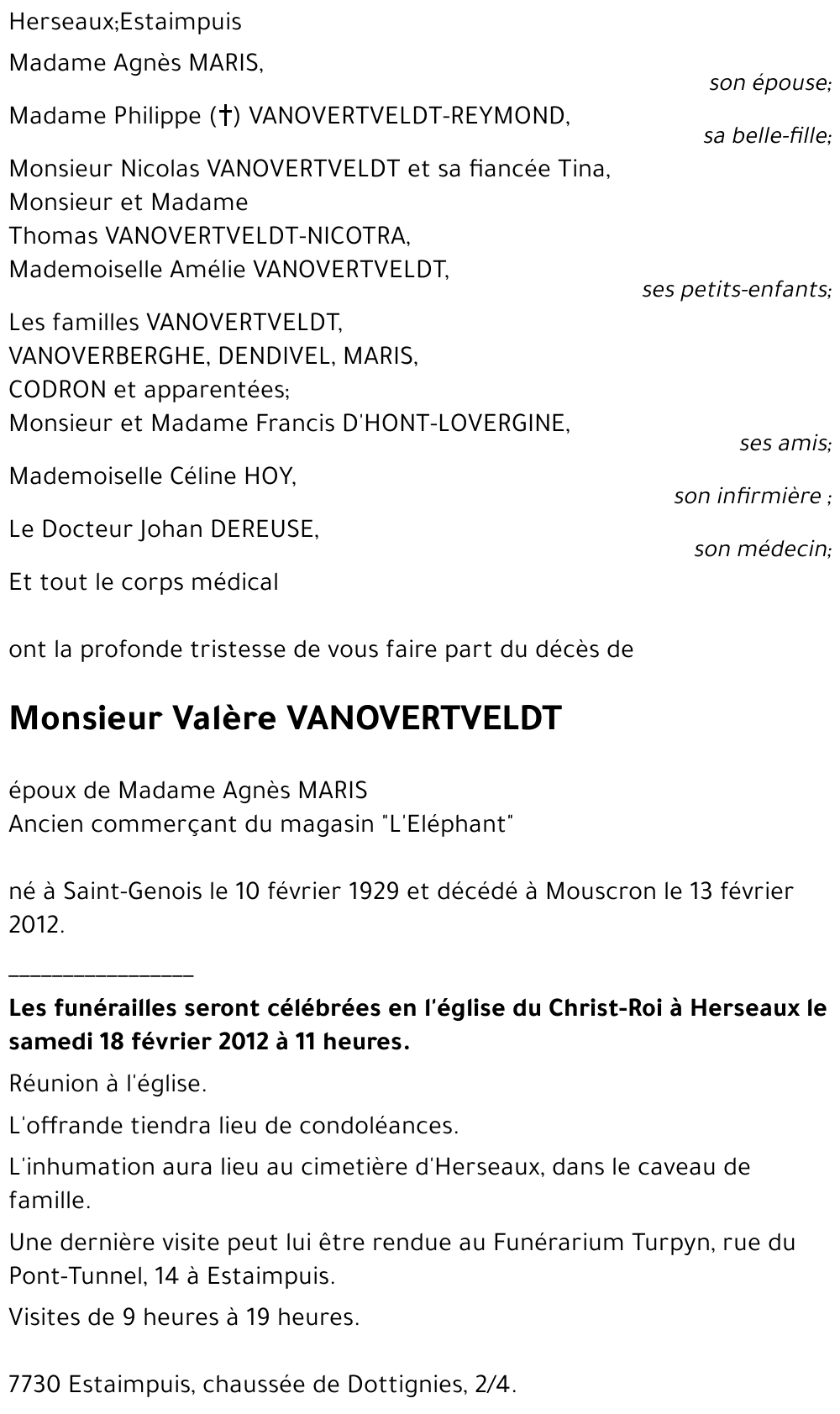 Valère VANOVERTVELDT