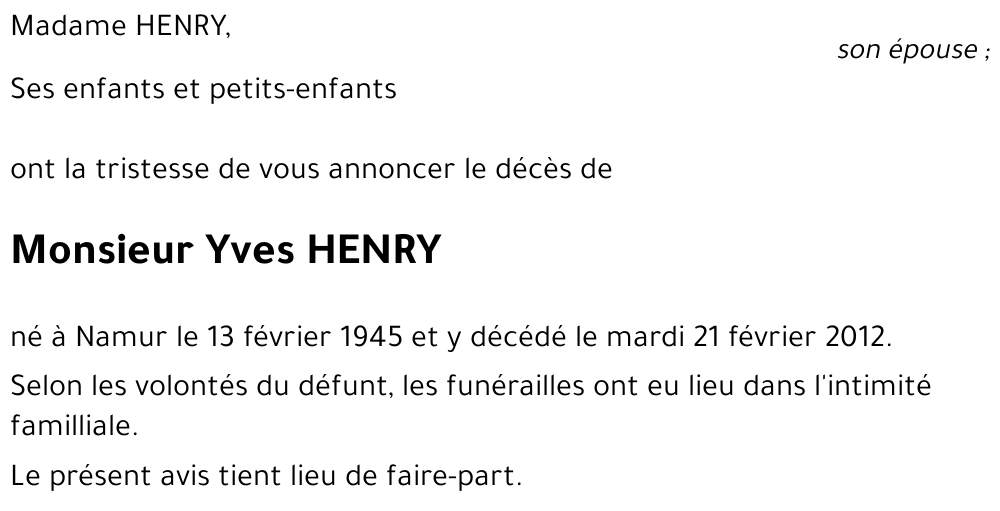 Yves HENRY