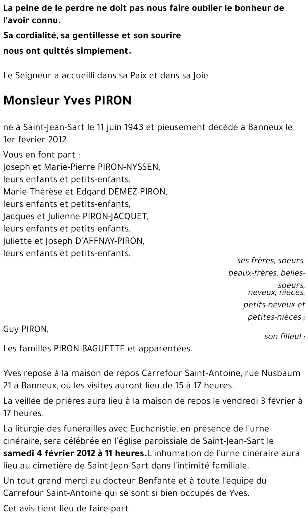 Yves PIRON
