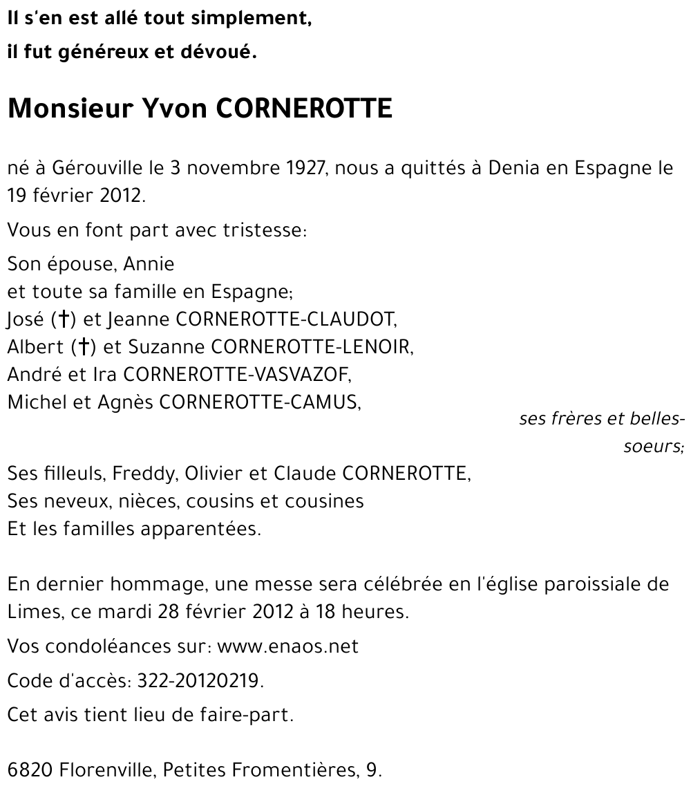 Yvon CORNEROTTE