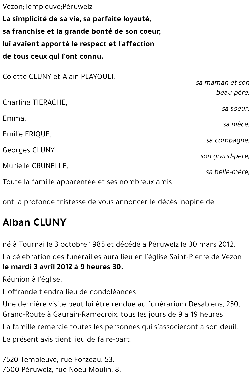 Alban CLUNY