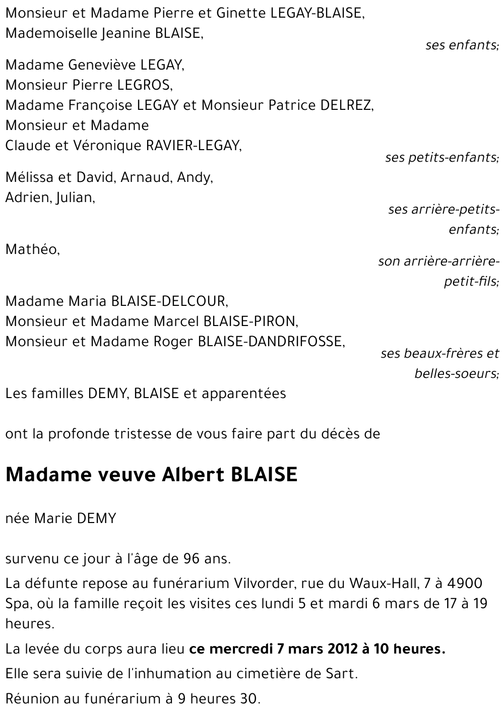 Albert BLAISE