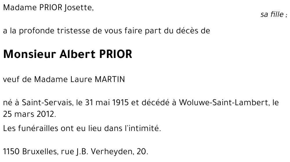 Albert PRIOR