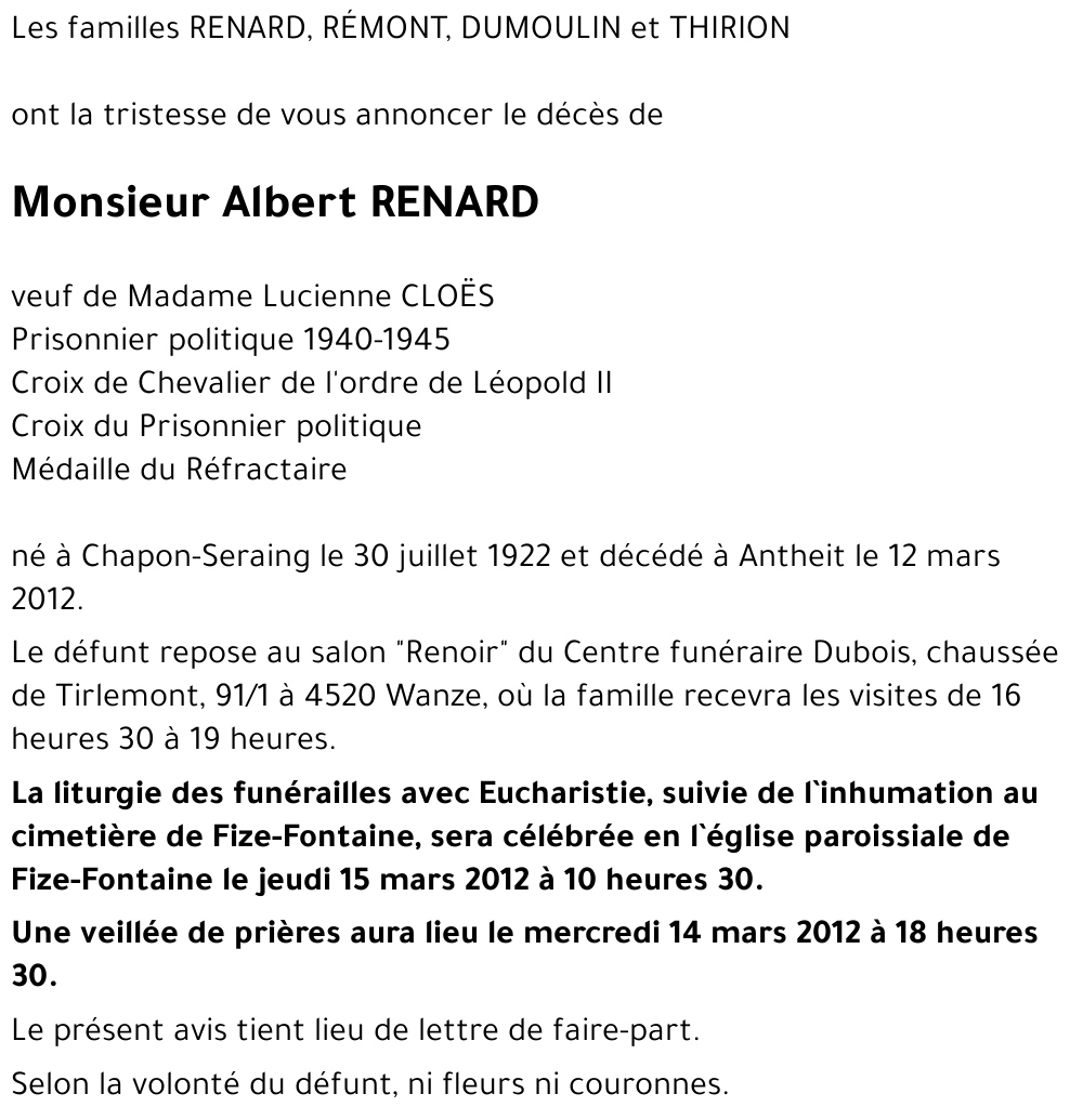 Albert RENARD