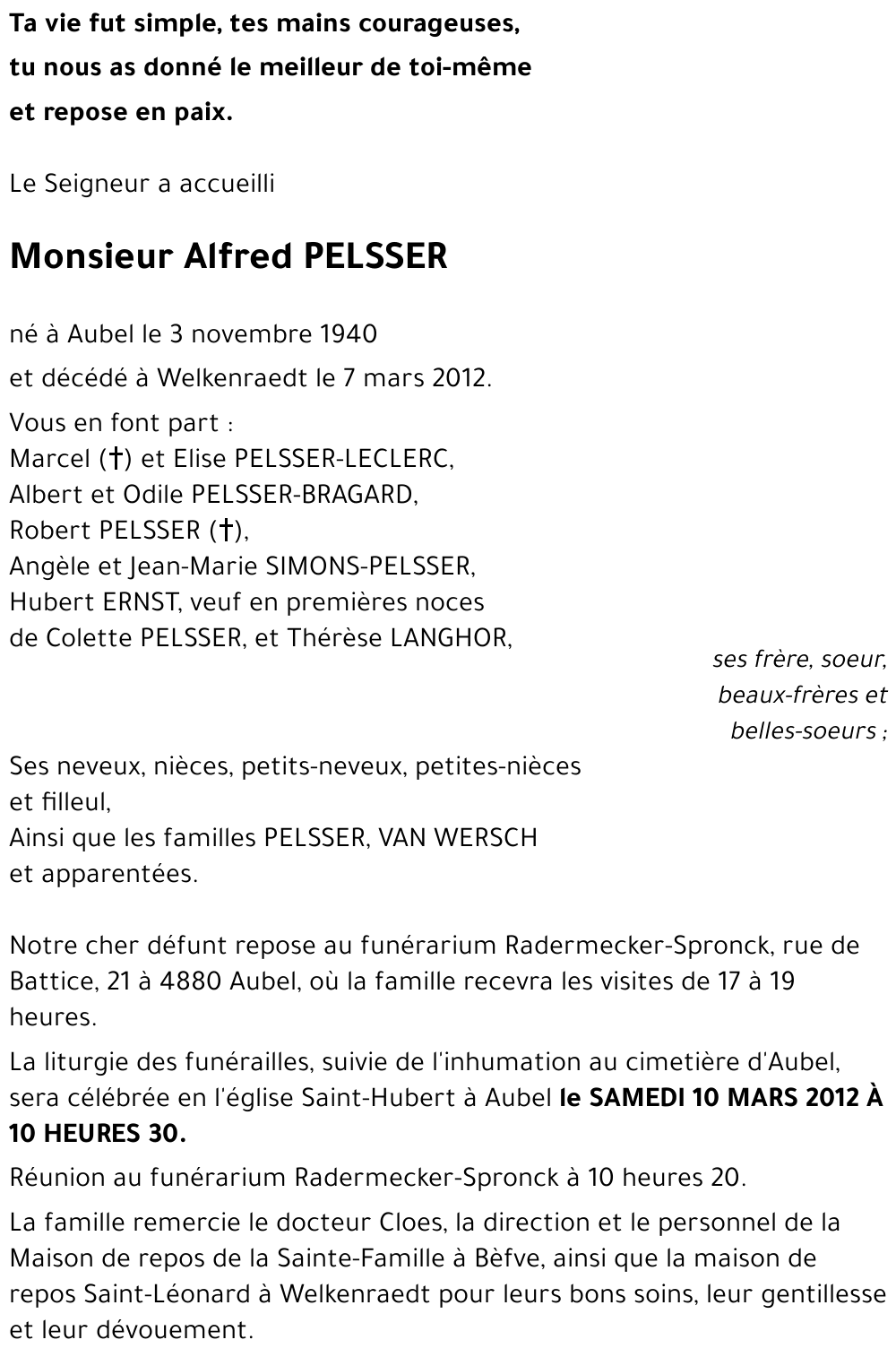 Alfred PELSSER