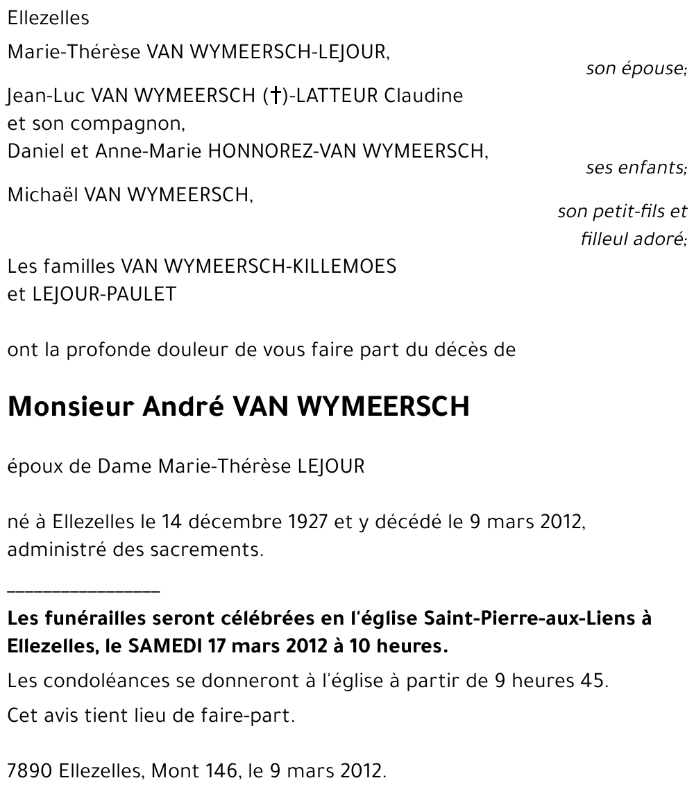 André VAN WYMEERSCH