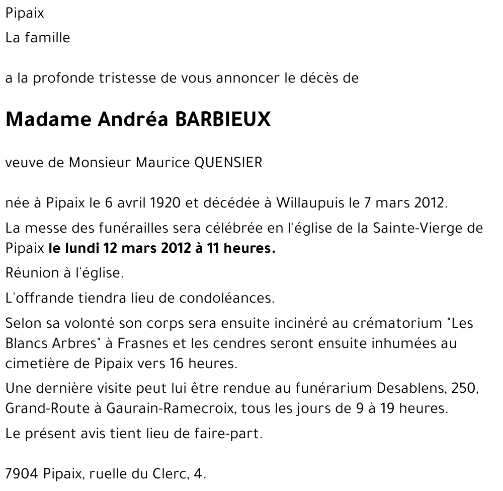 Andréa BARBIEUX