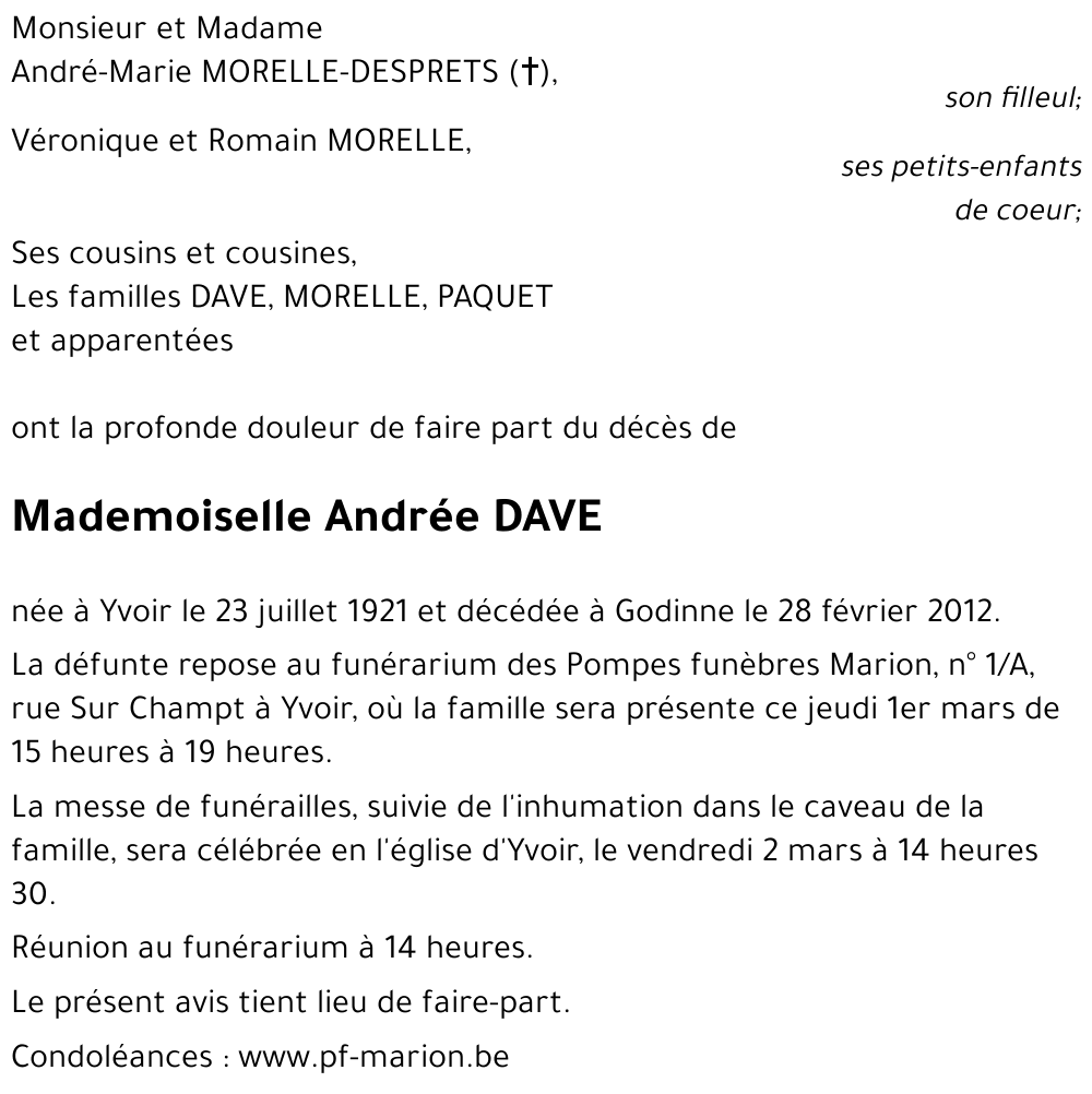 Andrée DAVE