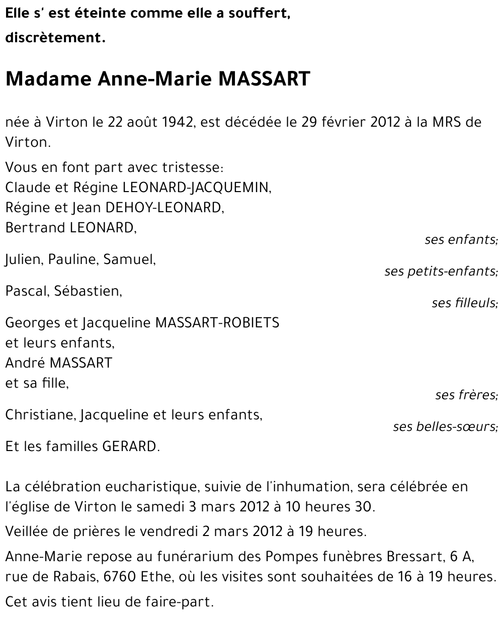 Anne-Marie MASSART