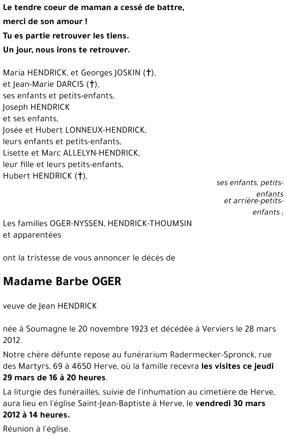 Barbe OGER