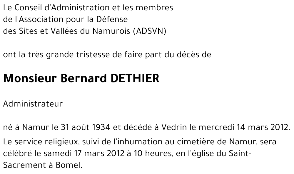 Bernard DETHIER