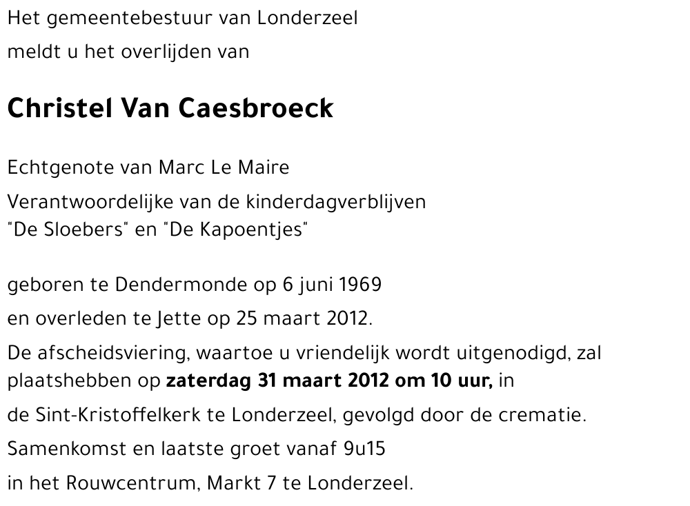 Christel VAN CAESBROECK