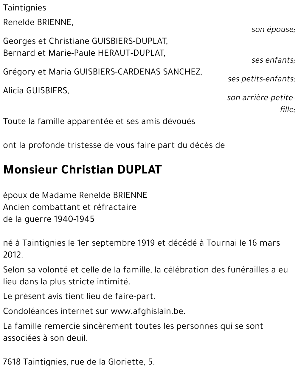 Christian DUPLAT