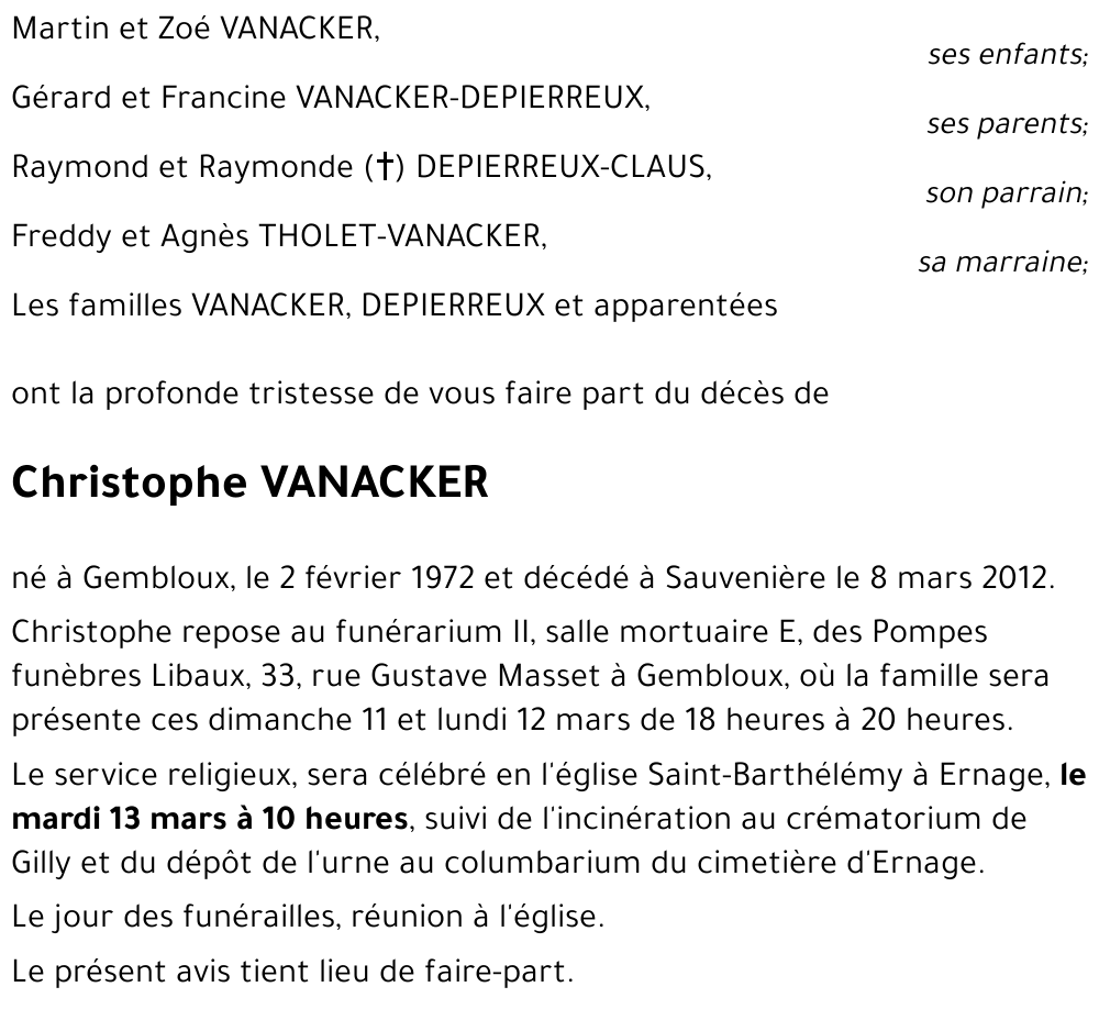 Christophe VANACKER