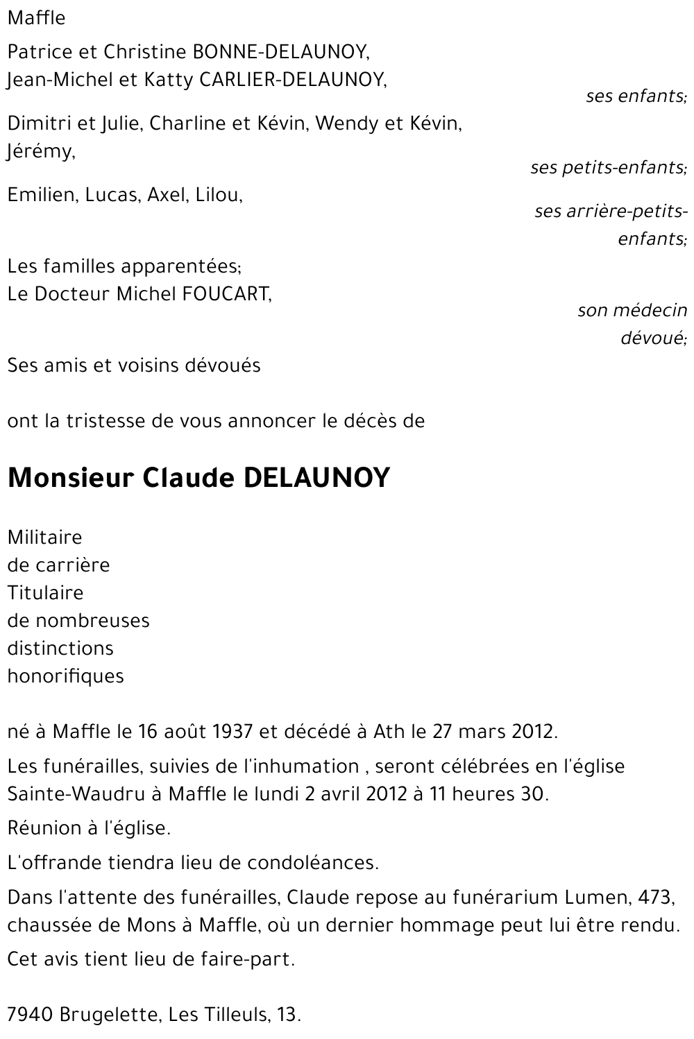 Claude DELAUNOY