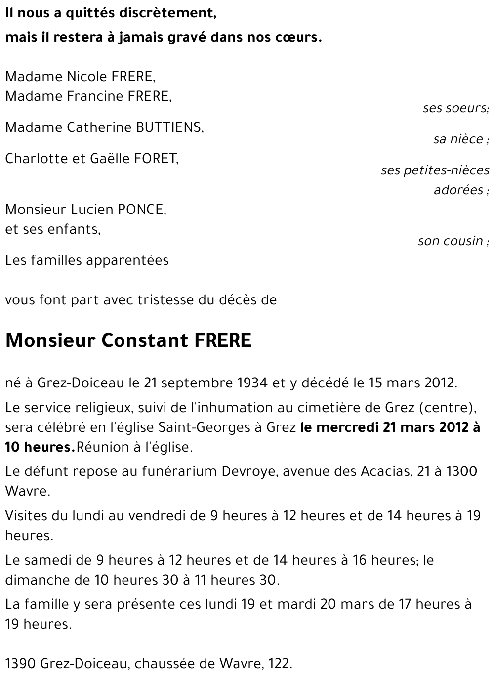 Constant FRERE