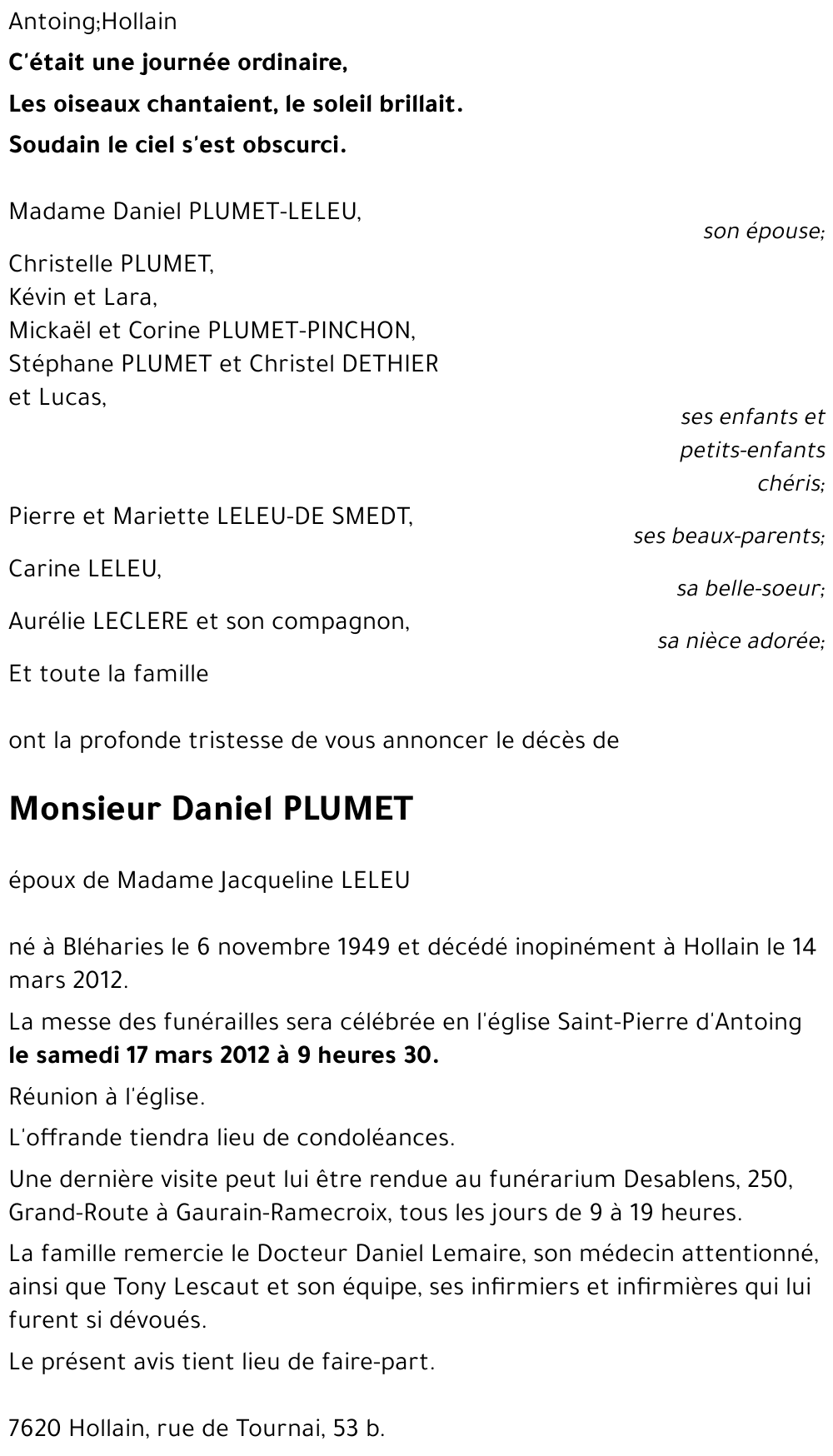 Daniel PLUMET