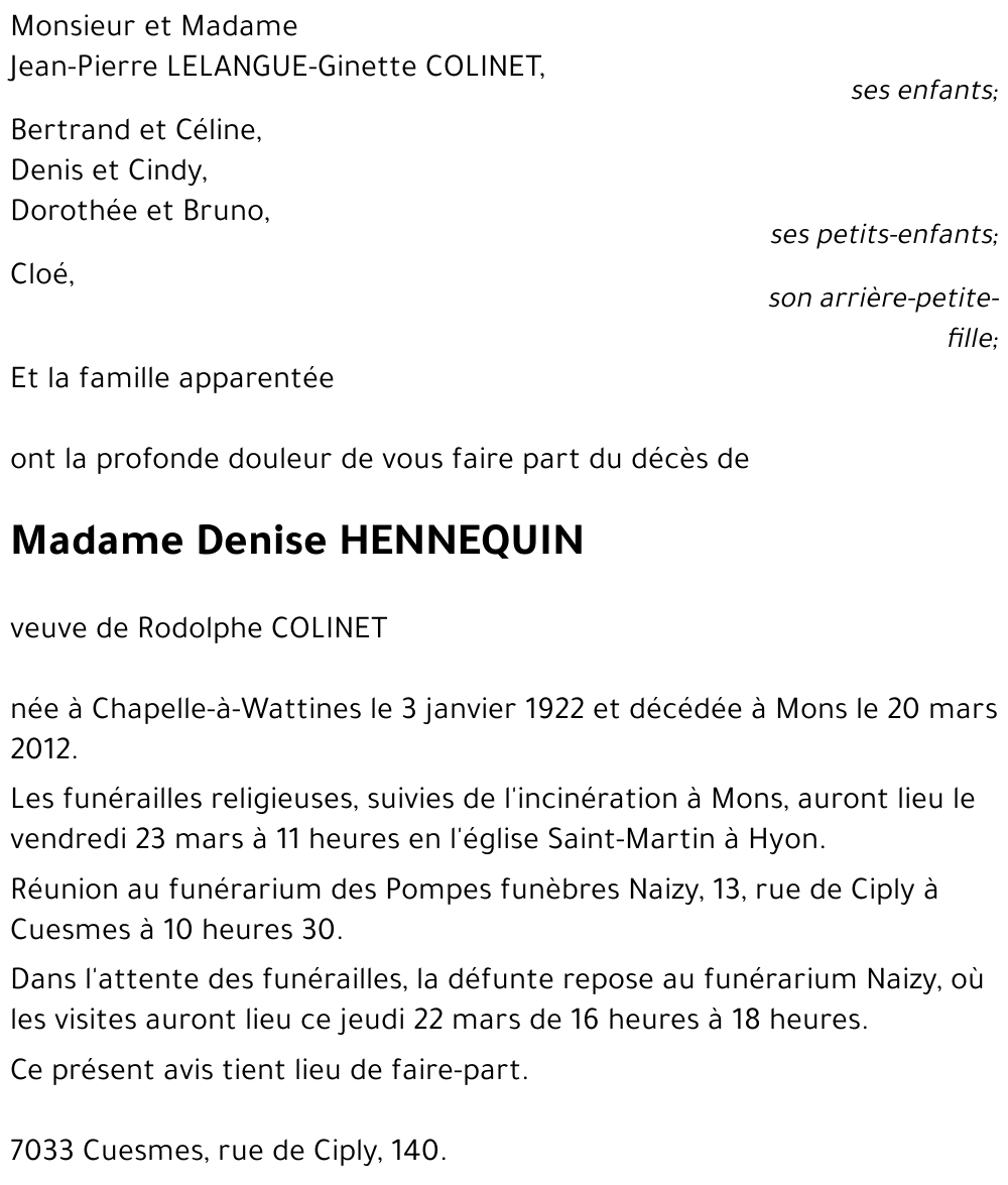 Denise HENNEQUIN
