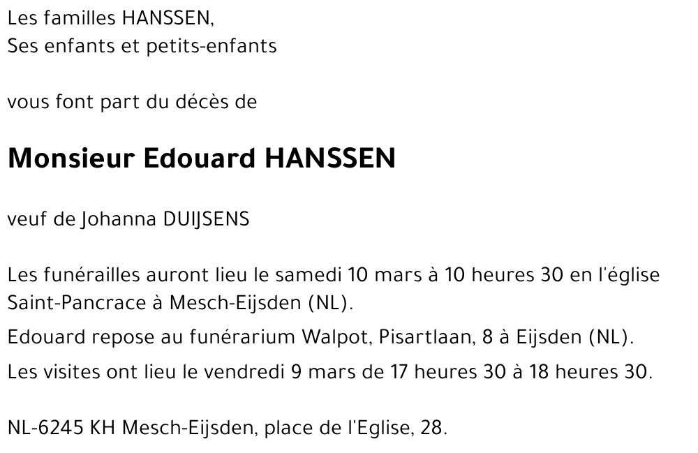 Edouard HANSSEN