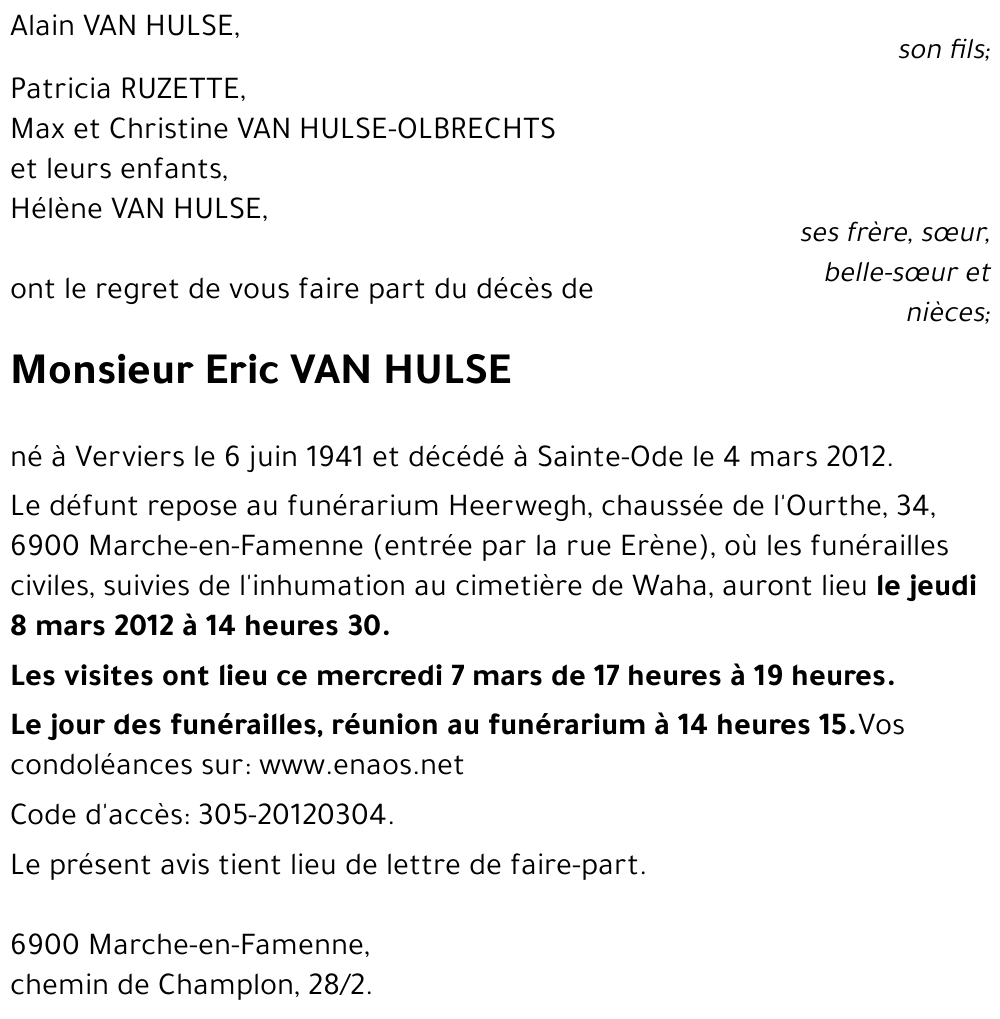 Eric VAN HULSE