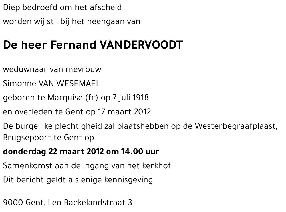 Fernand VANDERVOODT