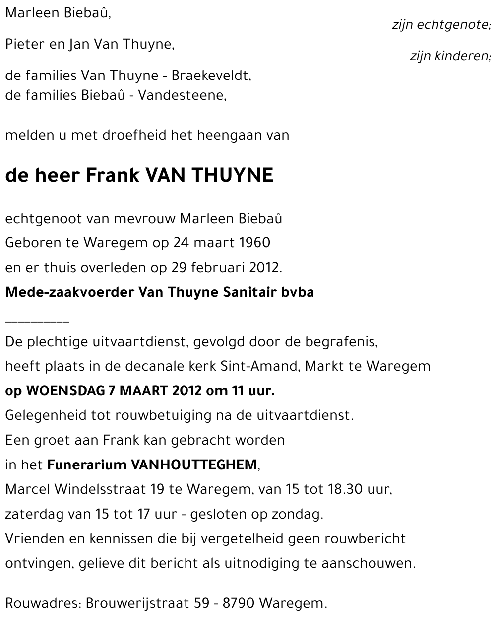 Frank VAN THUYNE