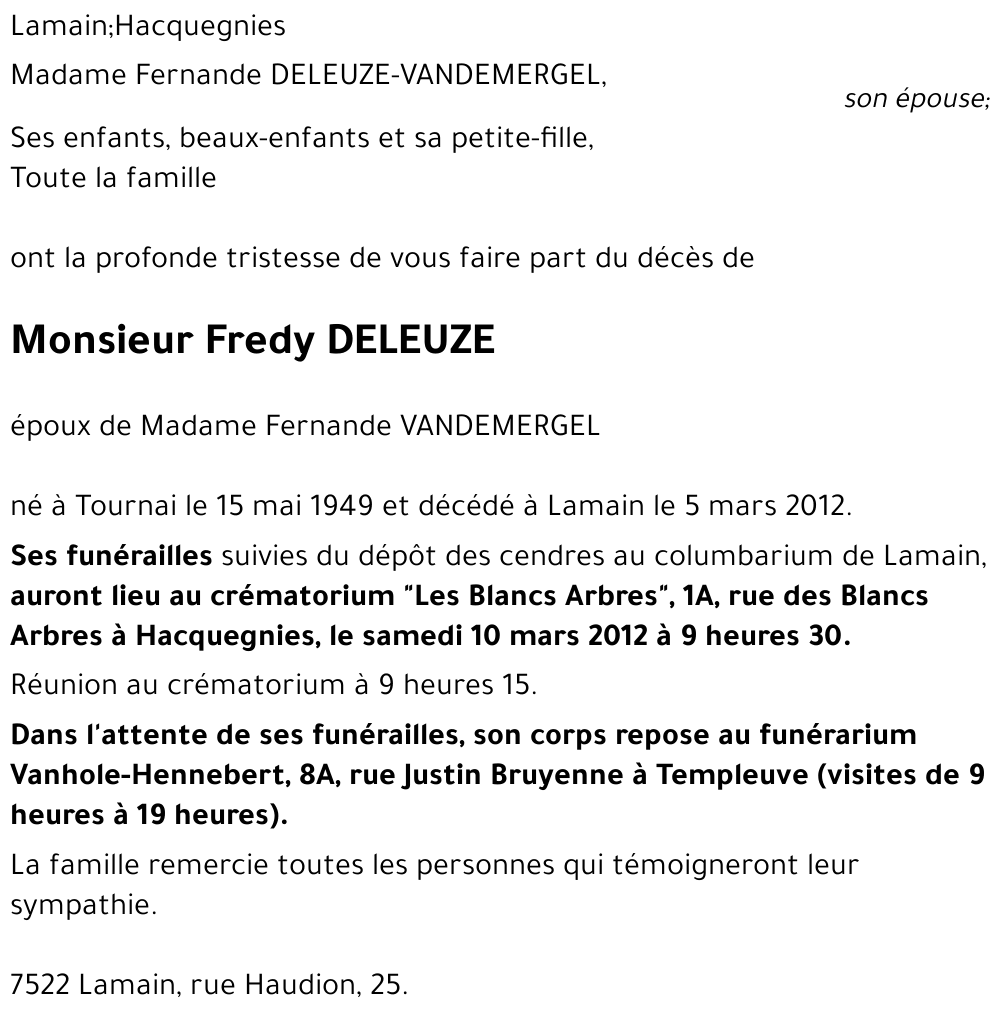 Fredy DELEUZE