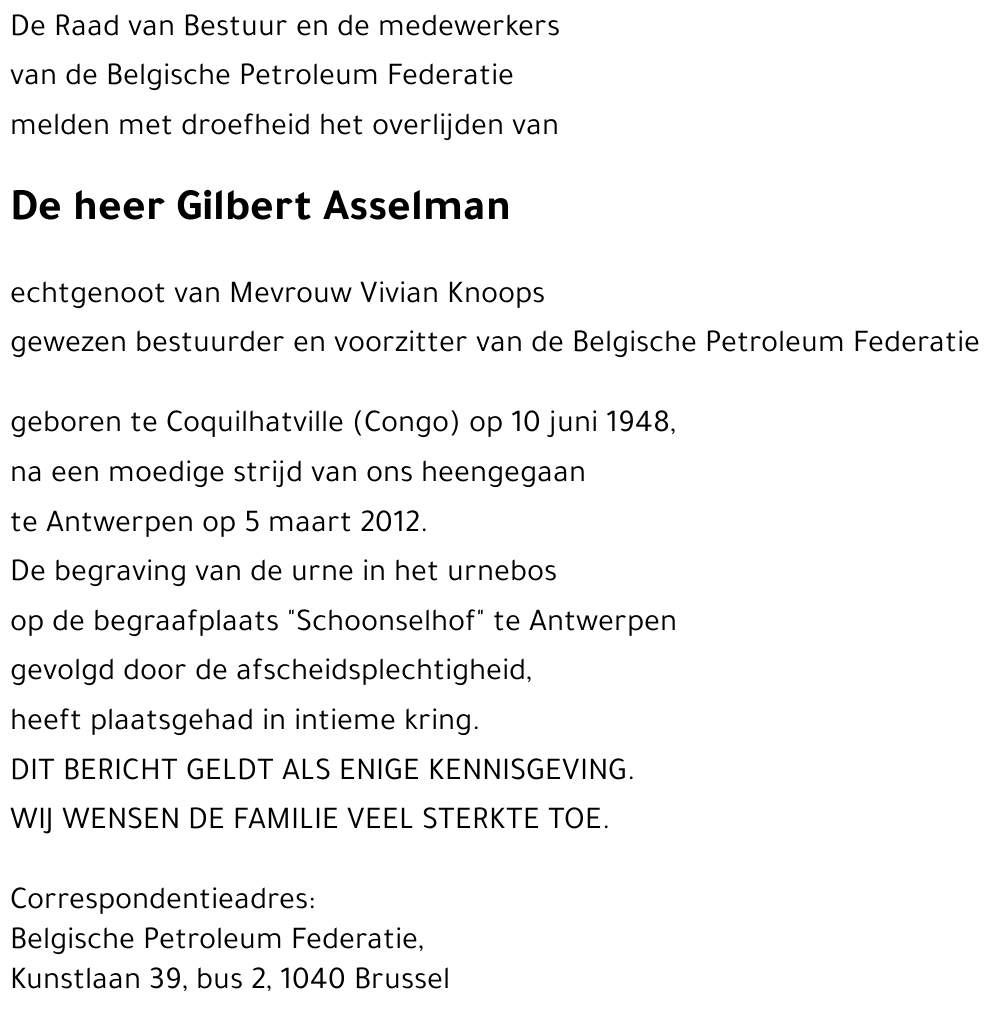 Gilbert ASSELMAN