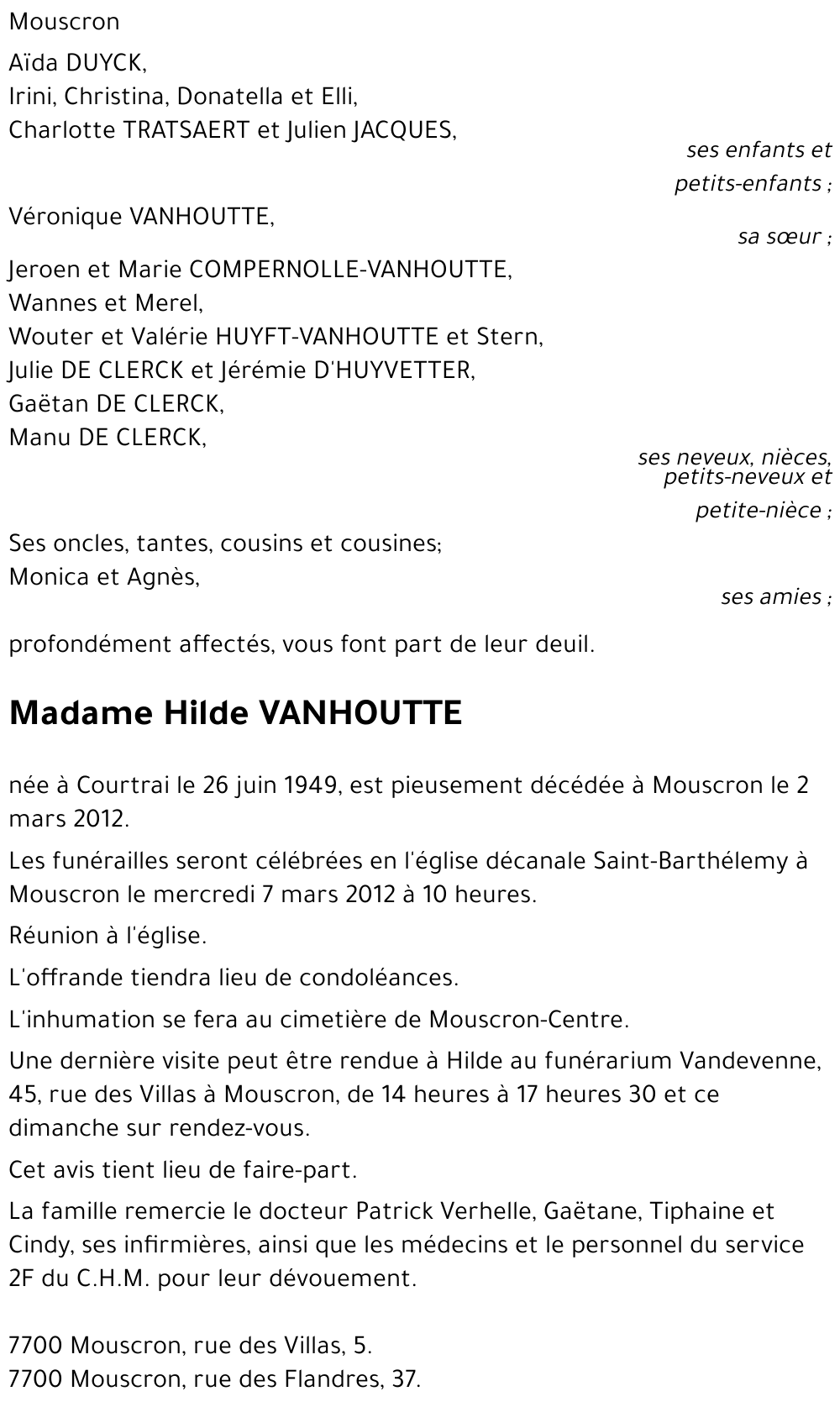 Hilde VANHOUTTE